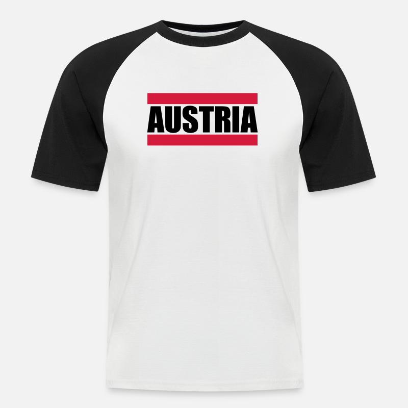 Cool Austria Design - Männer Baseball-T-Shirt - Weiß/Schwarz
