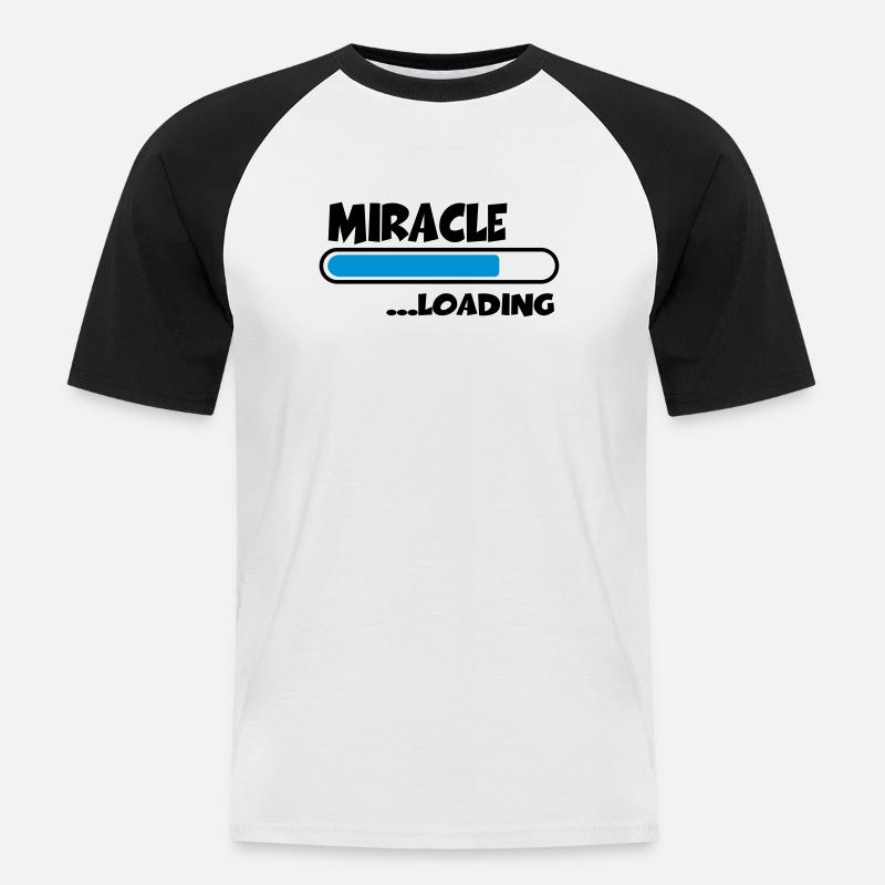 Miracle loading - Männer Baseball-T-Shirt - Weiß/Schwarz