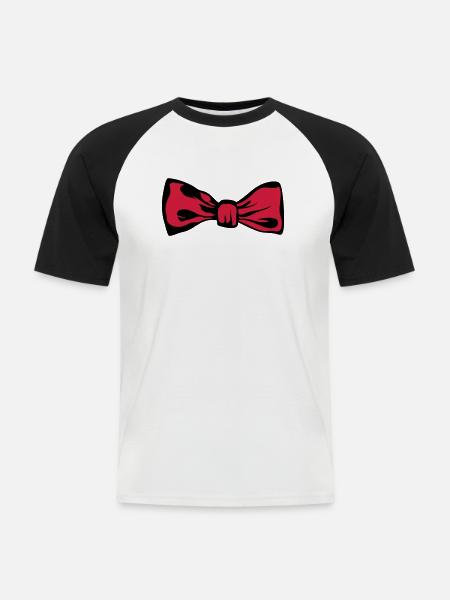 bowtie 2711 - Men's Baseball T-Shirt - white/black