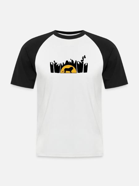 Jungle Male Lion - Men's Baseball T-Shirt - white/black