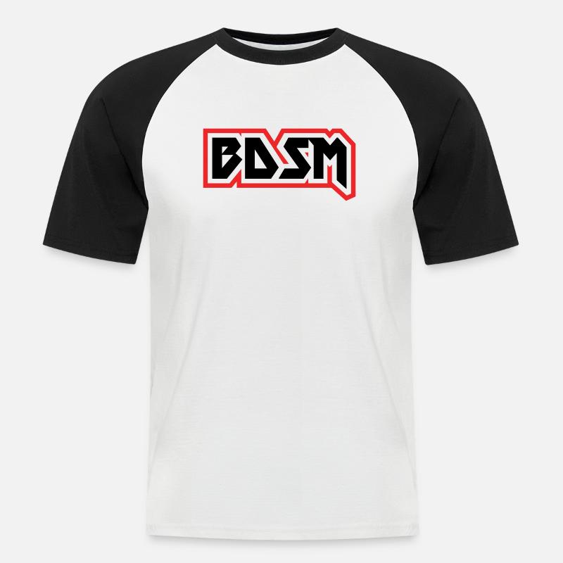 BDSM-Datei - Männer Baseball-T-Shirt - Weiß/Schwarz