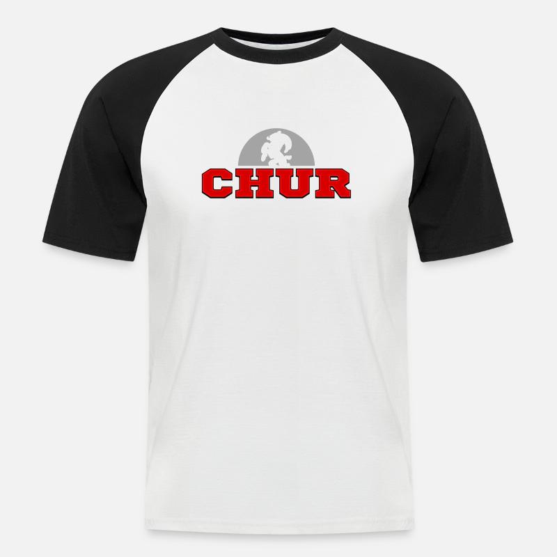 Chur - Männer Baseball-T-Shirt - Weiß/Schwarz
