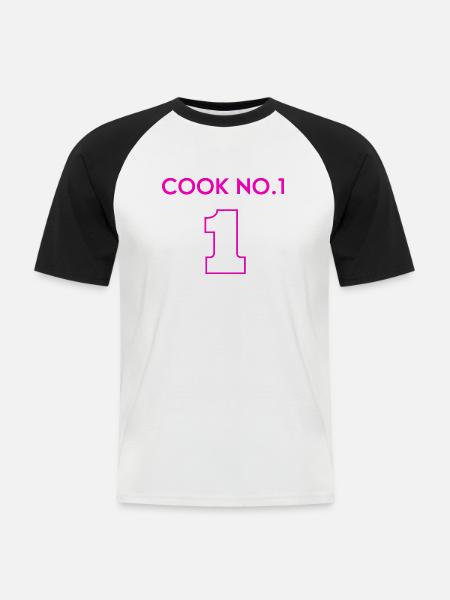 Chef number one - -starred chef - Men's Baseball T-Shirt - white/black