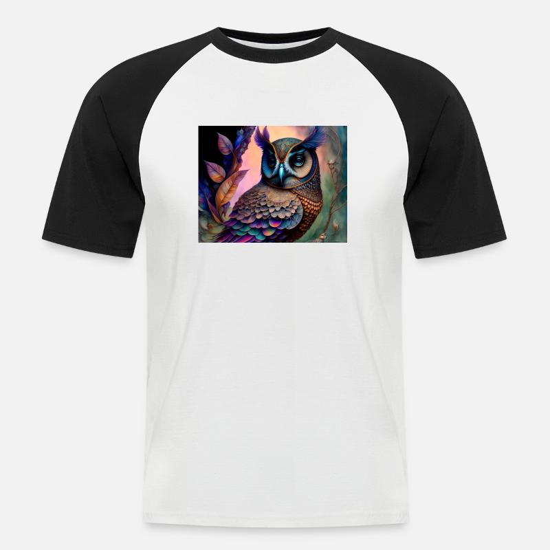 Gufo - Maglia da baseball a manica corta da uomo - bianco/nero