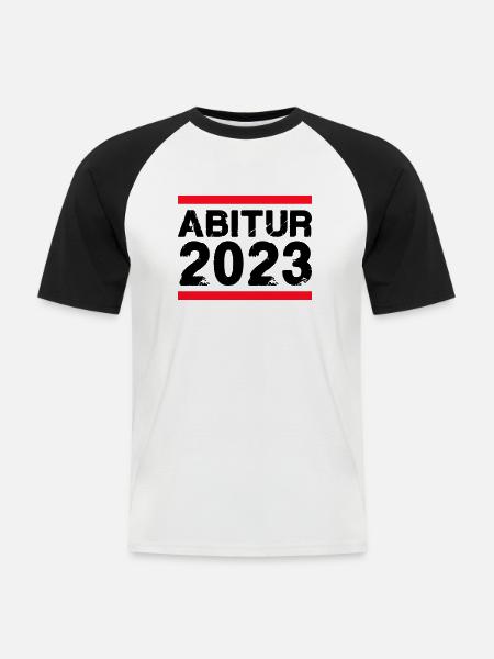 Abitur 2023 - Männer Baseball-T-Shirt - Weiß/Schwarz