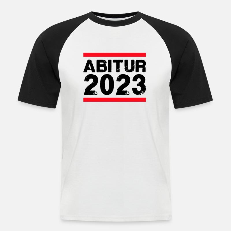 Abitur 2023 - Männer Baseball-T-Shirt - Weiß/Schwarz