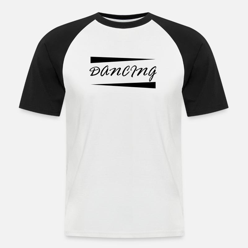 Dancing Dance Music - Männer Baseball-T-Shirt - Weiß/Schwarz
