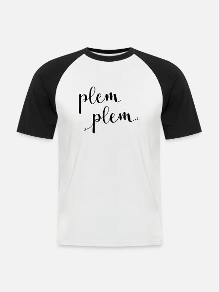 plem plem - Männer Baseball-T-Shirt - Weiß/Schwarz