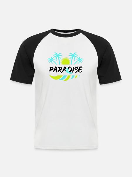 Surf Paradise - Men's Baseball T-Shirt - white/black