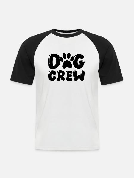 dog pfote crew - Männer Baseball-T-Shirt - Weiß/Schwarz