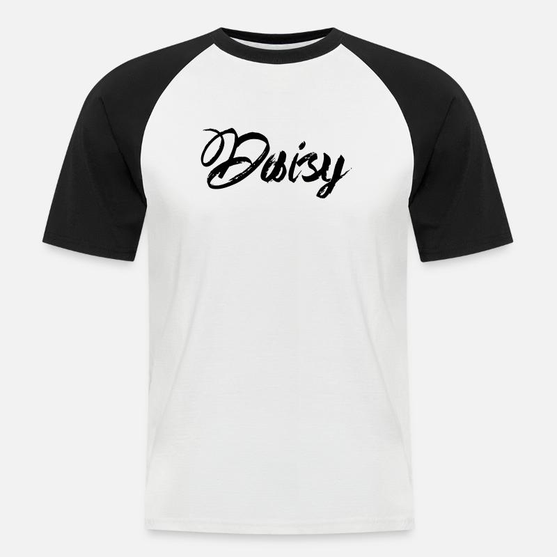 Daisy - Männer Baseball-T-Shirt - Weiß/Schwarz