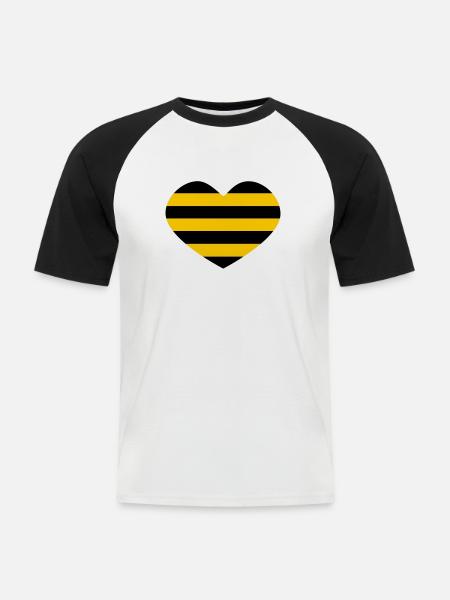 Rodent heart - Men's Baseball T-Shirt - white/black