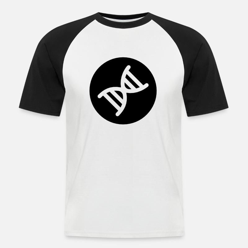 DNA Doppelhelix - Männer Baseball-T-Shirt - Weiß/Schwarz