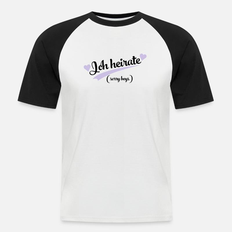 lustiger spruch - Männer Baseball-T-Shirt - Weiß/Schwarz