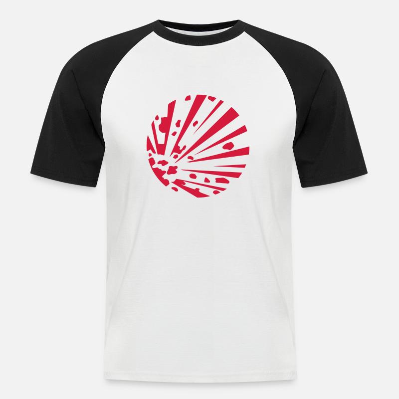 Explodierende Sonne - Männer Baseball-T-Shirt - Weiß/Schwarz