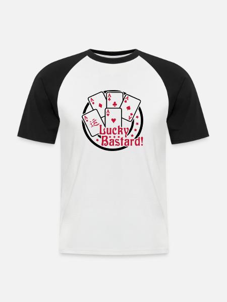 Lucky Bastard (Gambling) 02 - Men's Baseball T-Shirt - white/black