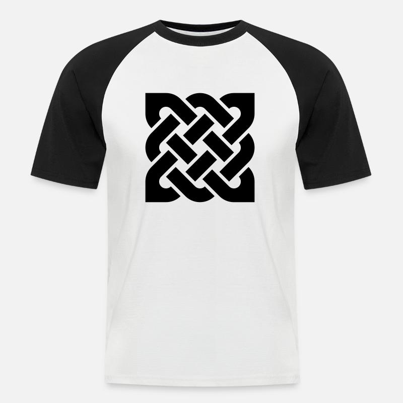 Celtic Square Knot - solid - Men's Baseball T-Shirt - white/black