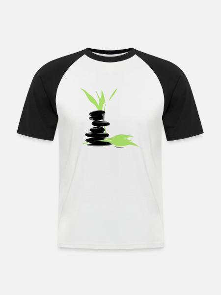 Wellness - Männer Baseball-T-Shirt - Weiß/Schwarz