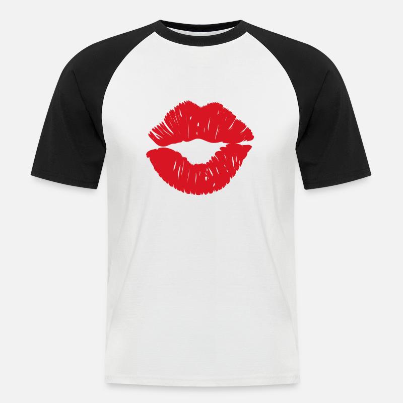 Baci Dè - Maglia da baseball a manica corta da uomo - bianco/nero