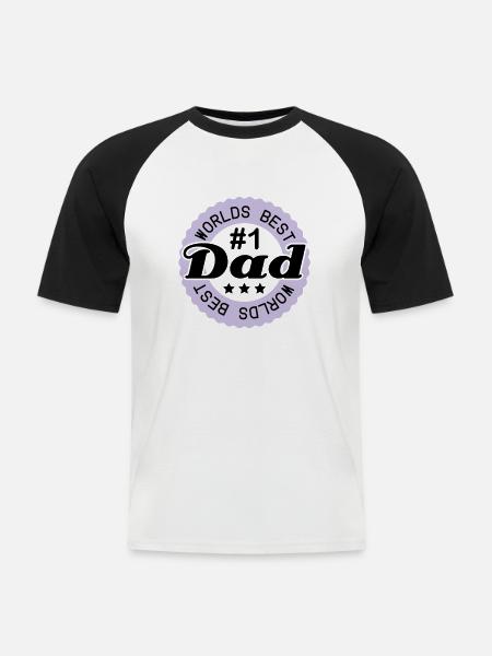 worlds_best_dad___f2 - Men's Baseball T-Shirt - white/black