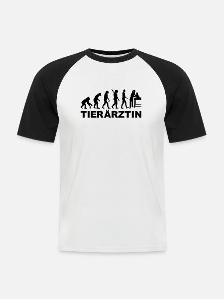 Tierärztin - Männer Baseball-T-Shirt - Weiß/Schwarz