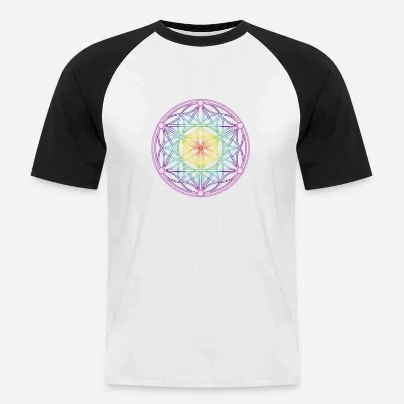 Same des Lebens & Tetrahedron - Männer Baseball-T-Shirt - Weiß/Schwarz