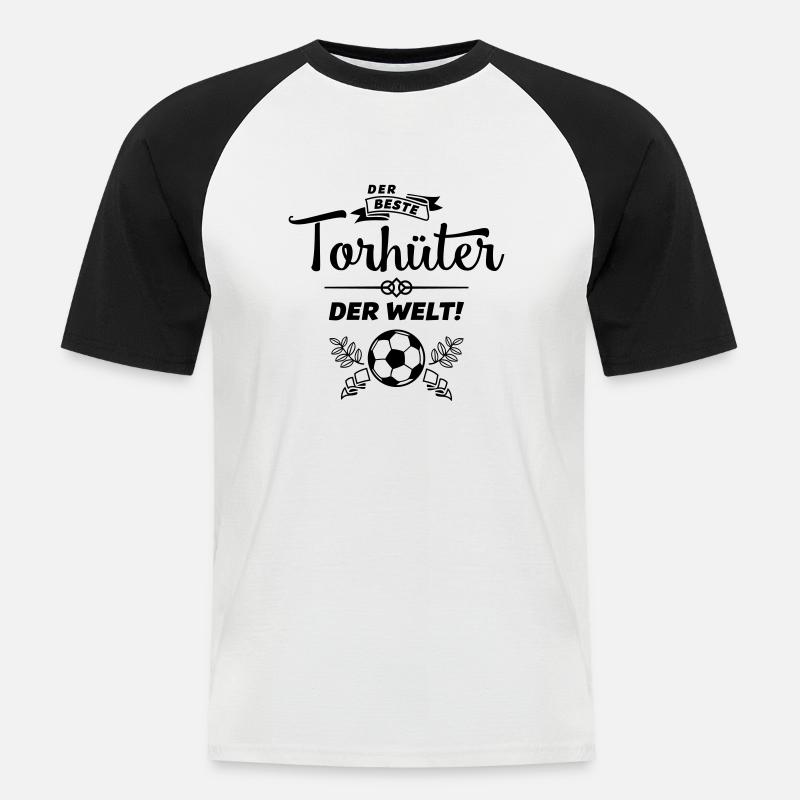 der beste torhüter - Männer Baseball-T-Shirt - Weiß/Schwarz