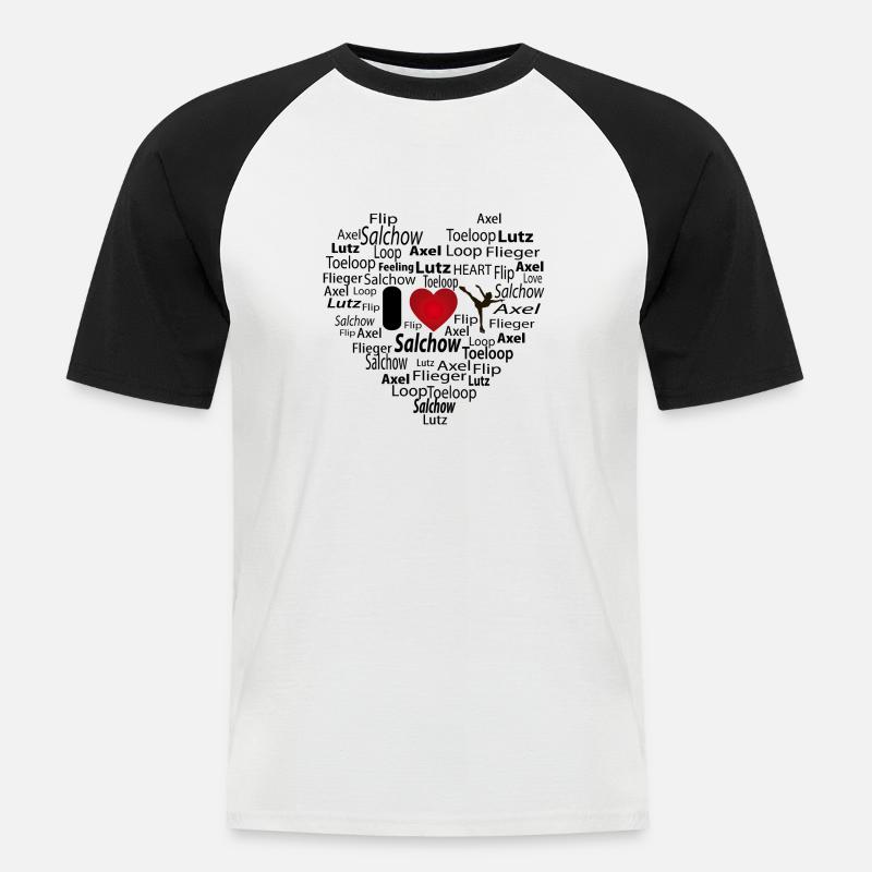 love eiskunstlauf 1 w - Männer Baseball-T-Shirt - Weiß/Schwarz