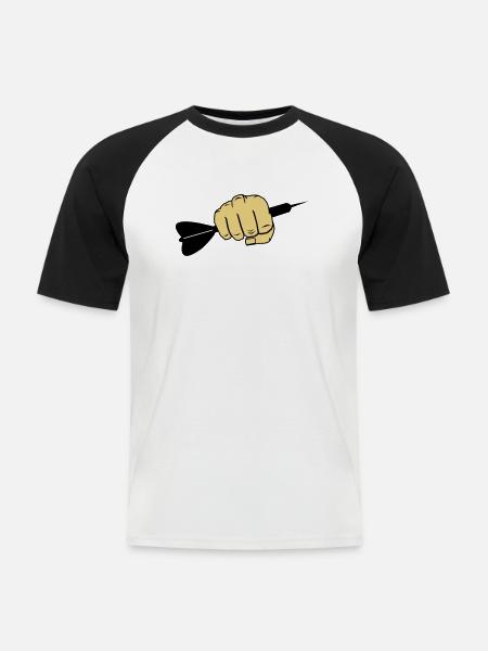 dart_faust_002 - Männer Baseball-T-Shirt - Weiß/Schwarz