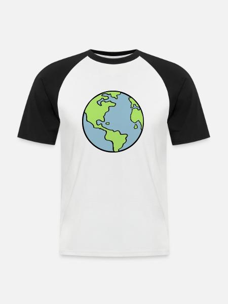 erde_002 - Men's Baseball T-Shirt - white/black