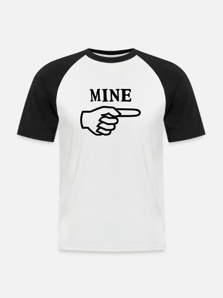 Mein - Hand Finger - Männer Baseball-T-Shirt - Weiß/Schwarz