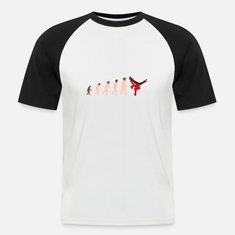 Evolution Breakdance Funny gift idea - Men's Baseball T-Shirt - white/black