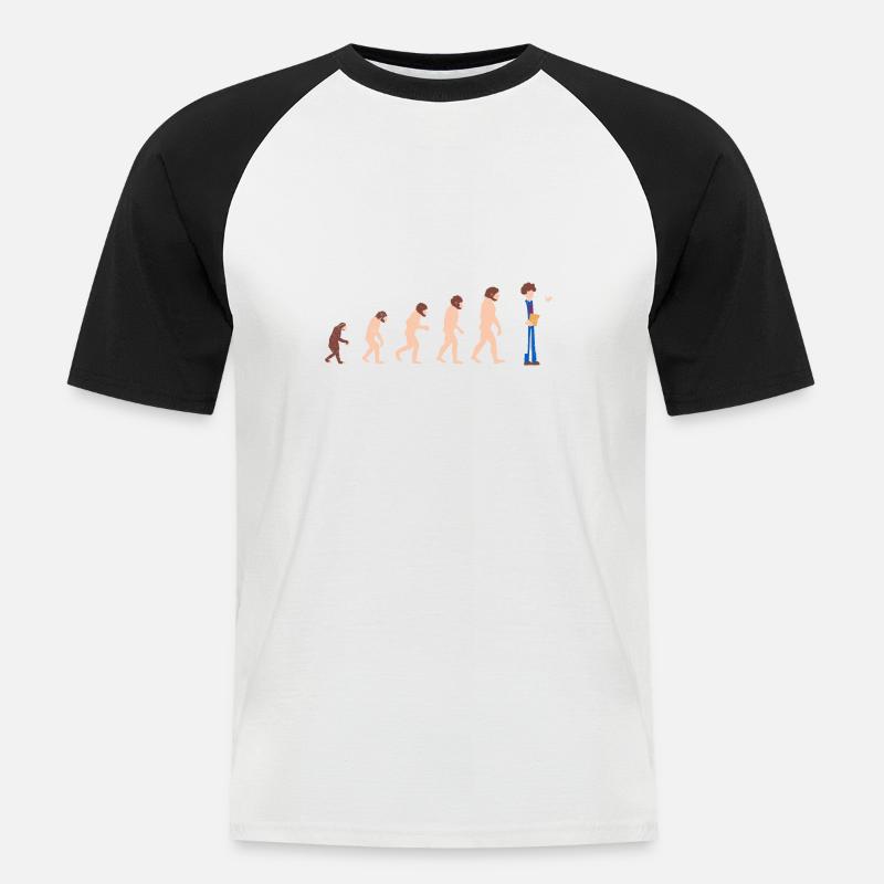 Evolution Zahnarzt Lustige Geschenkidee - Männer Baseball-T-Shirt - Weiß/Schwarz