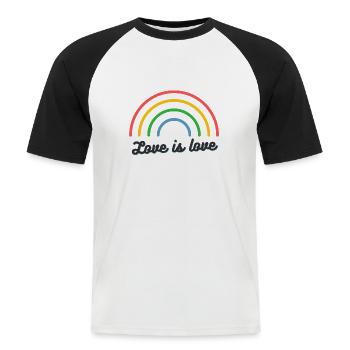 Love is Love - Men's Baseball T-Shirt - white/black - Front - Nik (191cm)