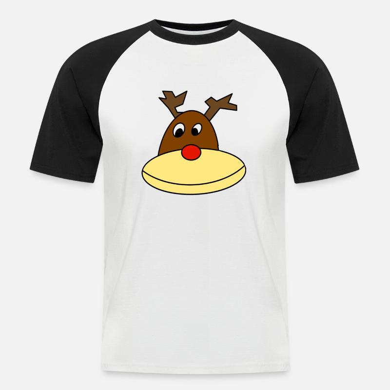 Rendier - Männer Baseball-T-Shirt - Weiß/Schwarz