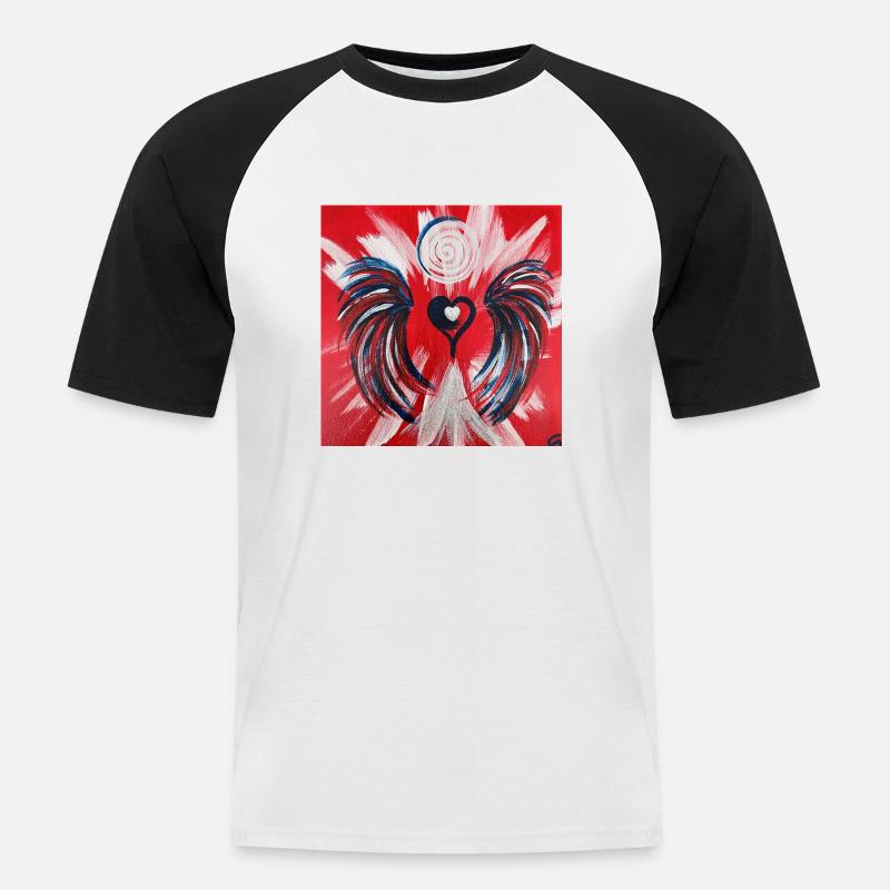 Herzengel "...ich bin einfach" - Männer Baseball-T-Shirt - Weiß/Schwarz