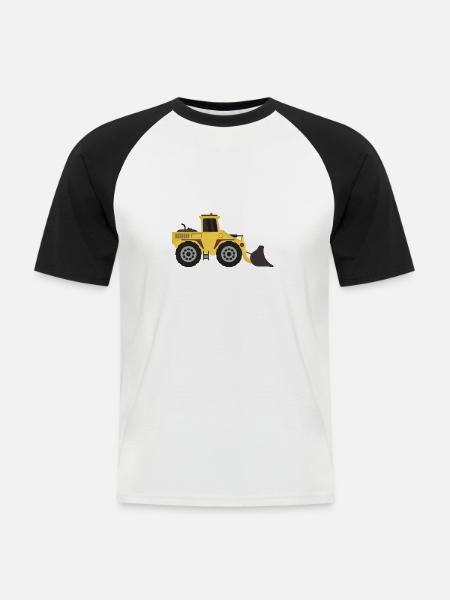 Excavator - Männer Baseball-T-Shirt - Weiß/Schwarz