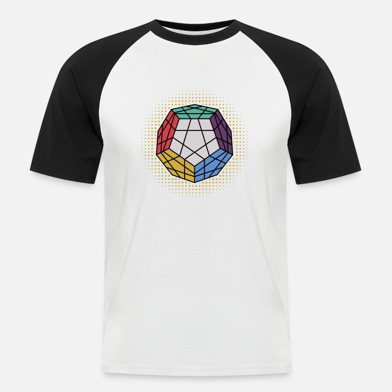 Dodekaeder Cube bytheManzaneda - Männer Baseball-T-Shirt - Weiß/Schwarz
