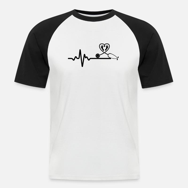 Nurse Krankenschwester Doktor - Männer Baseball-T-Shirt - Weiß/Schwarz