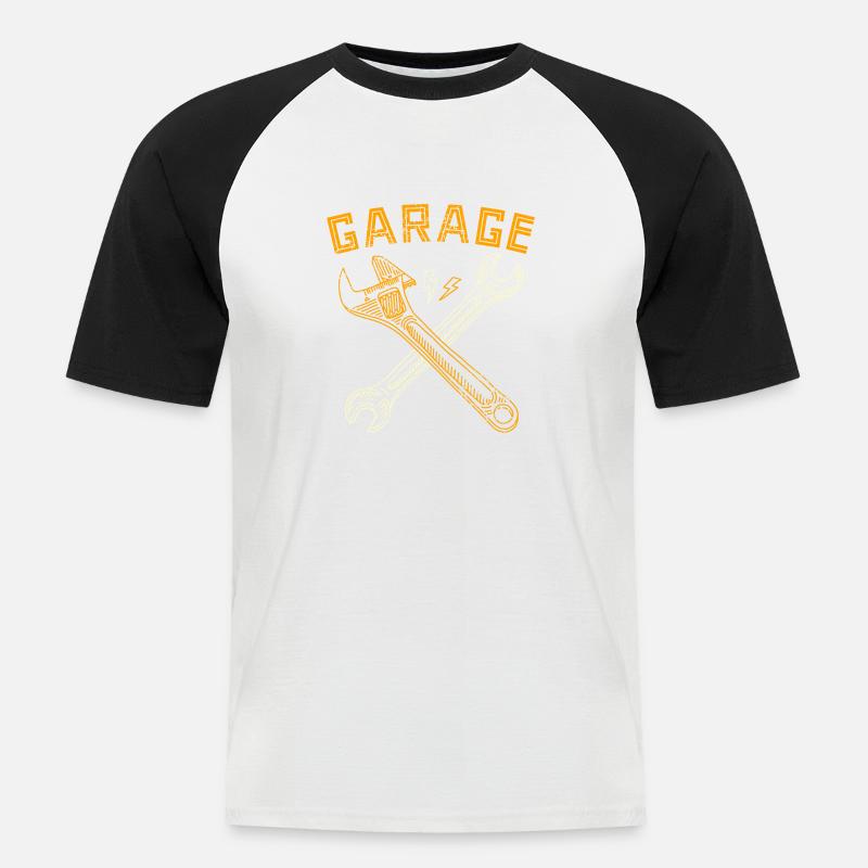 Garage Tools Key Workshop - Men's Baseball T-Shirt - white/black