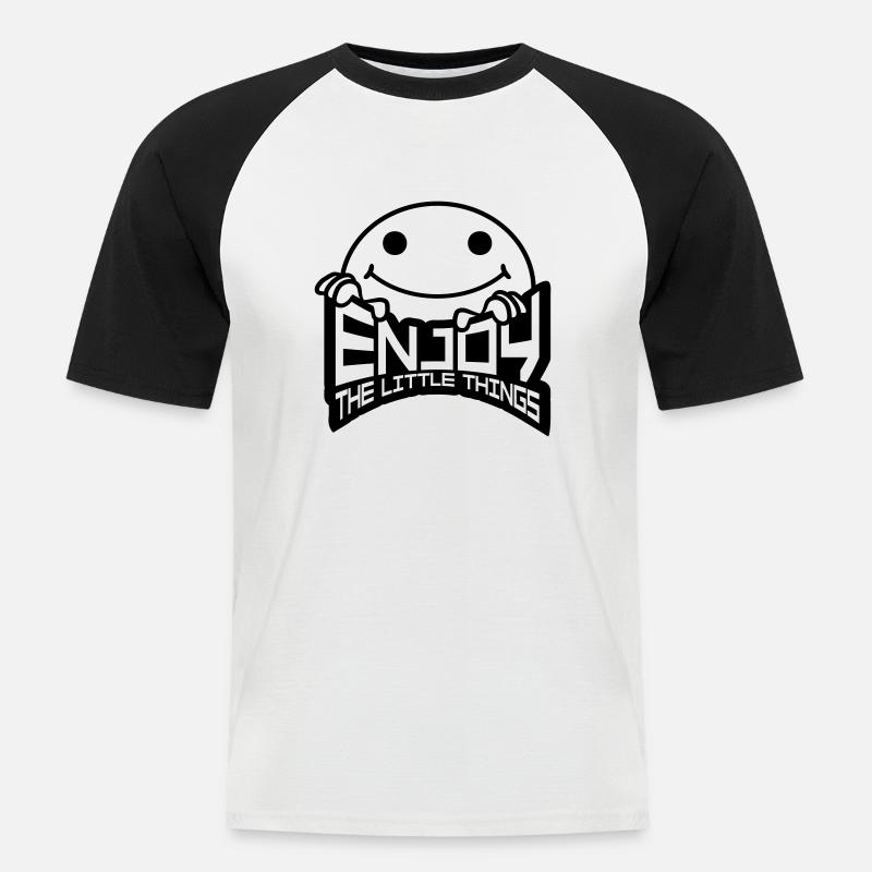 Die kleinen Dinge - Männer Baseball-T-Shirt - Weiß/Schwarz