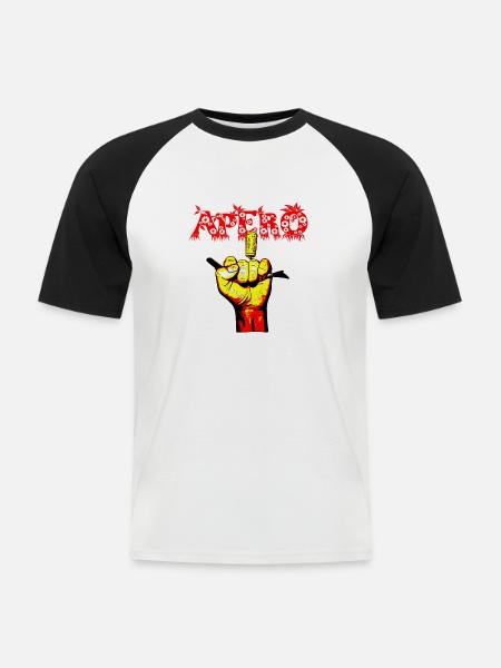 APERO HAUPT - Männer Baseball-T-Shirt - Weiß/Schwarz