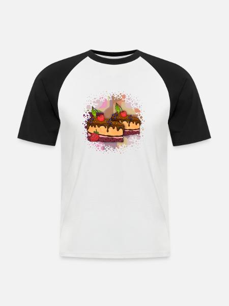 Cake - Men's Baseball T-Shirt - white/black