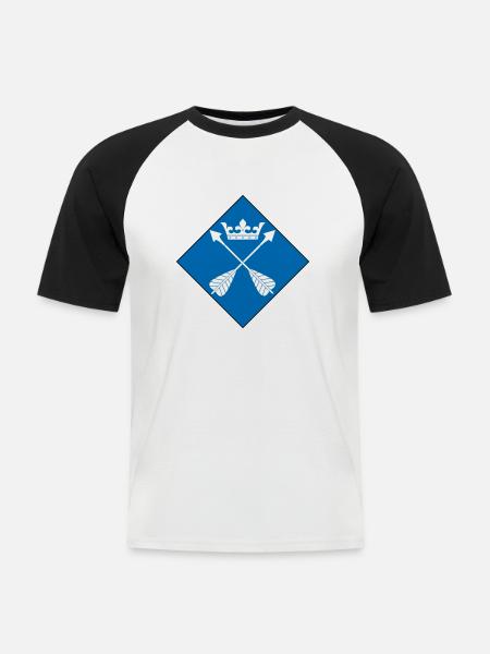 Dalarna - Men's Baseball T-Shirt - white/black