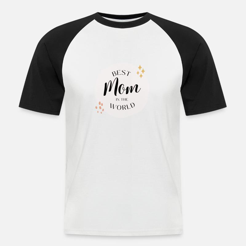 Beste Mutter der Welt ❤ - Männer Baseball-T-Shirt - Weiß/Schwarz