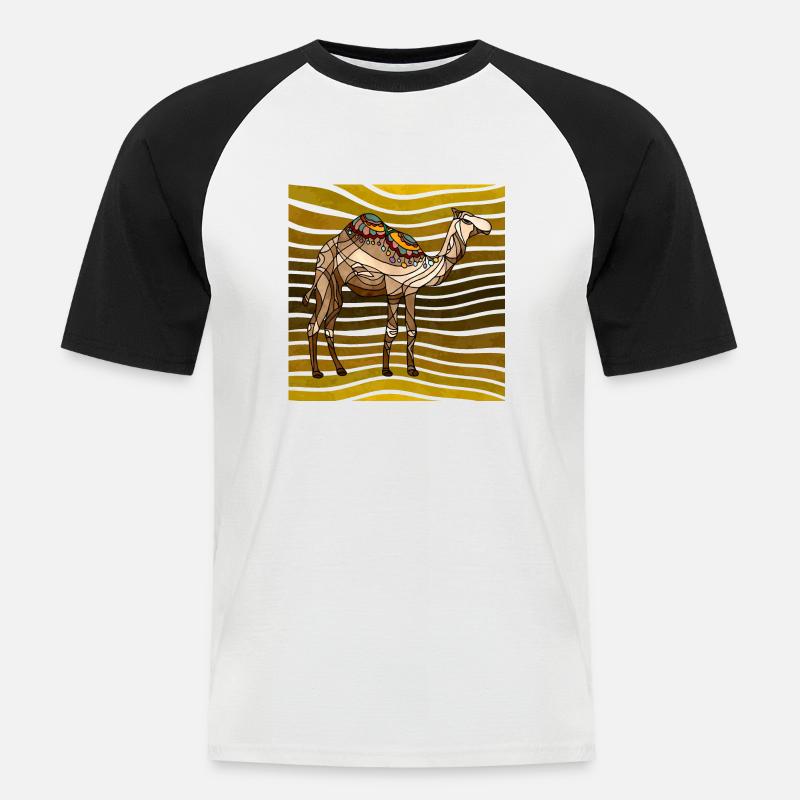 Kamel - Männer Baseball-T-Shirt - Weiß/Schwarz