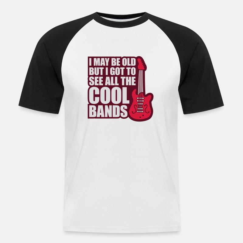 I may be old - Männer Baseball-T-Shirt - Weiß/Schwarz