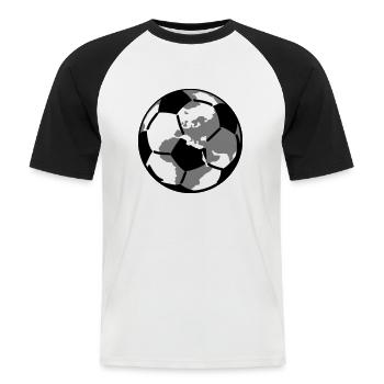 Football mondial - T-shirt baseball manches courtes Homme - blanc/noir - Devant - Nik (191cm)