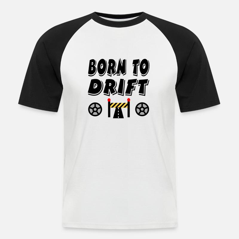 Auto - Männer Baseball-T-Shirt - Weiß/Schwarz