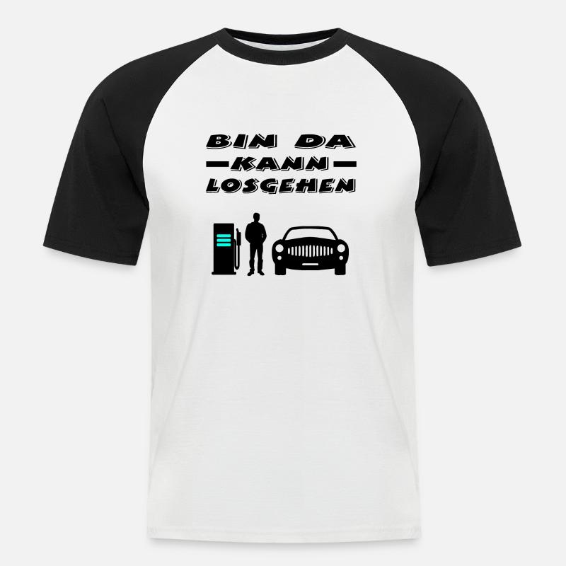 Auto - Männer Baseball-T-Shirt - Weiß/Schwarz